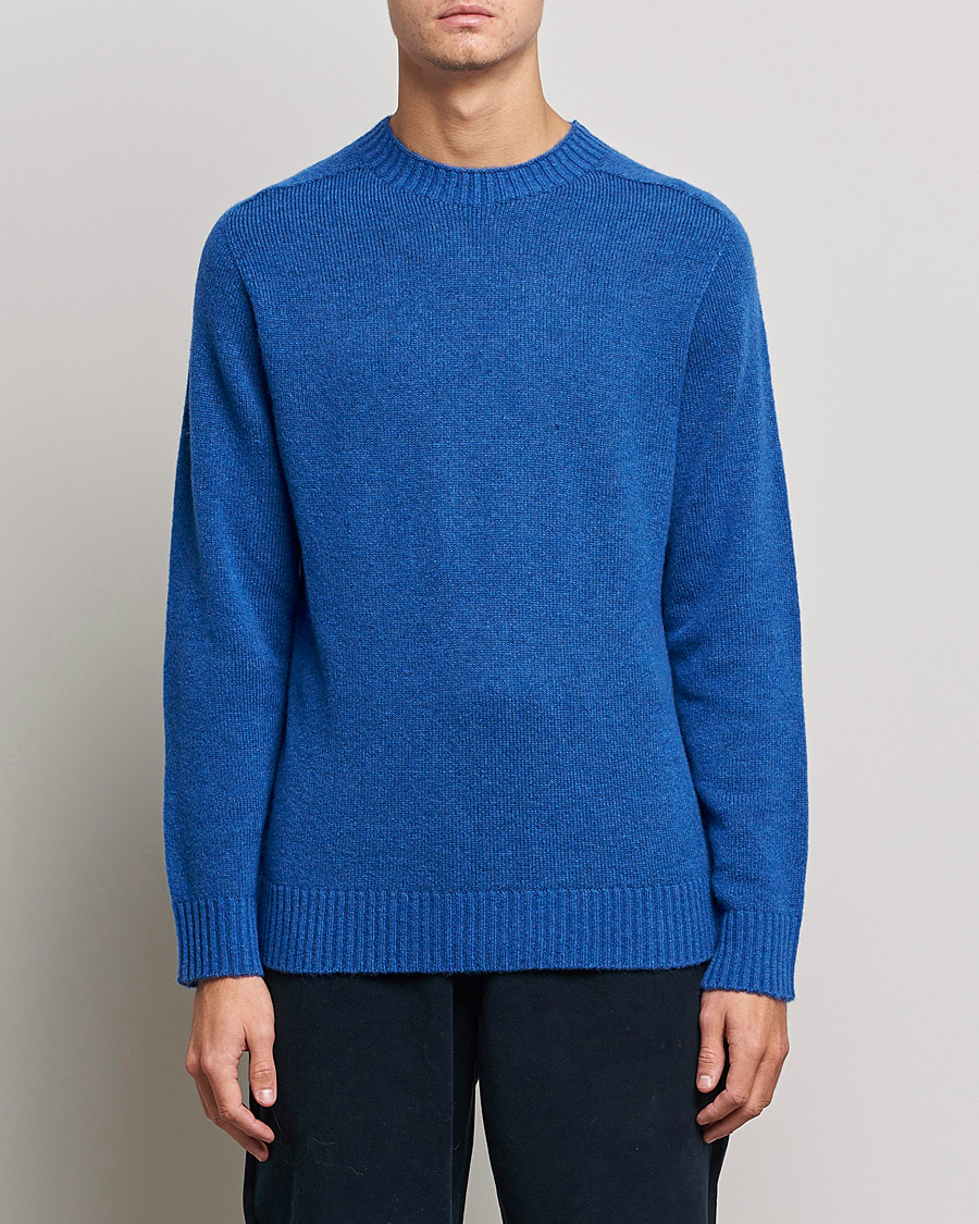 Men | Sweaters & Knitwear | NN07 | Nathan Brushed Wool Knitted Sweater Cobolt Blue