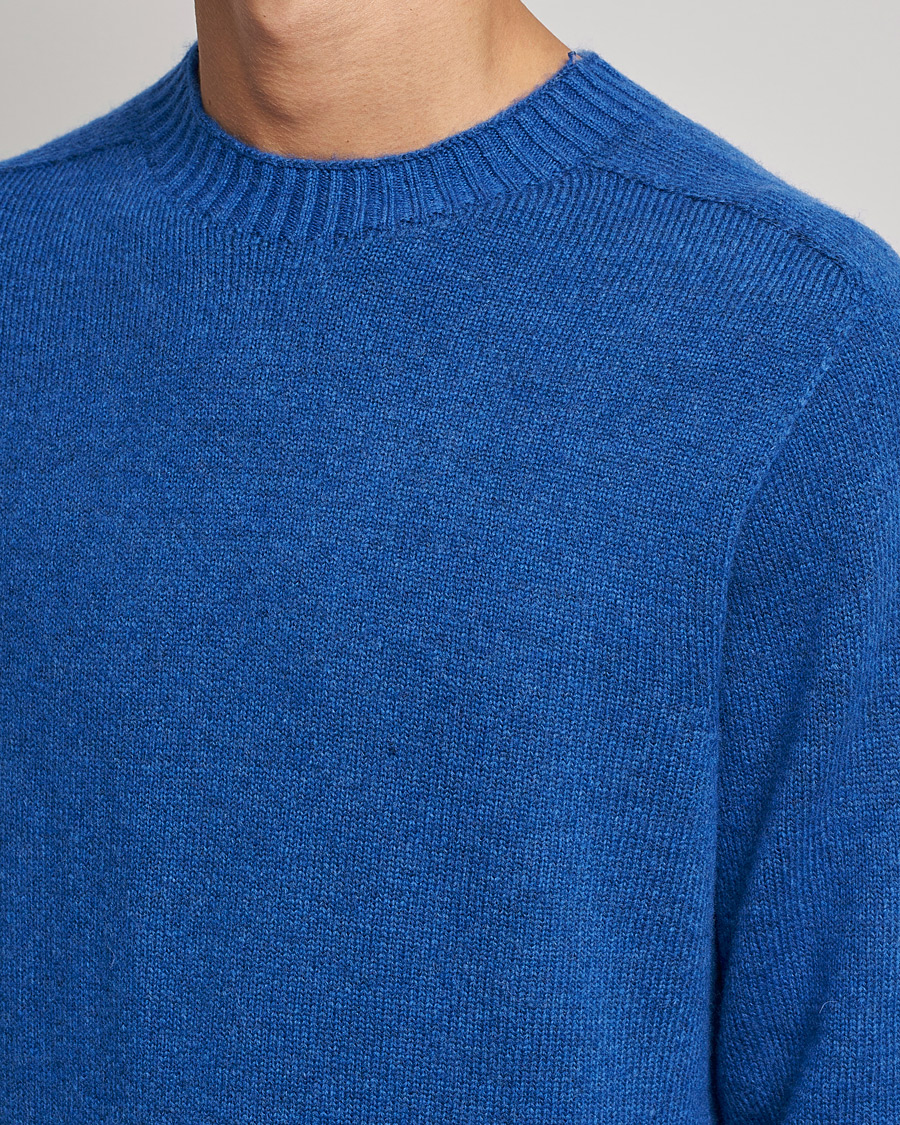 Men | Sweaters & Knitwear | NN07 | Nathan Brushed Wool Knitted Sweater Cobolt Blue