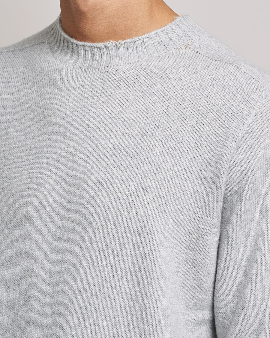Men | Sweaters & Knitwear | NN07 | Nathan Brushed Wool Knitted Sweater Light Grey Mel