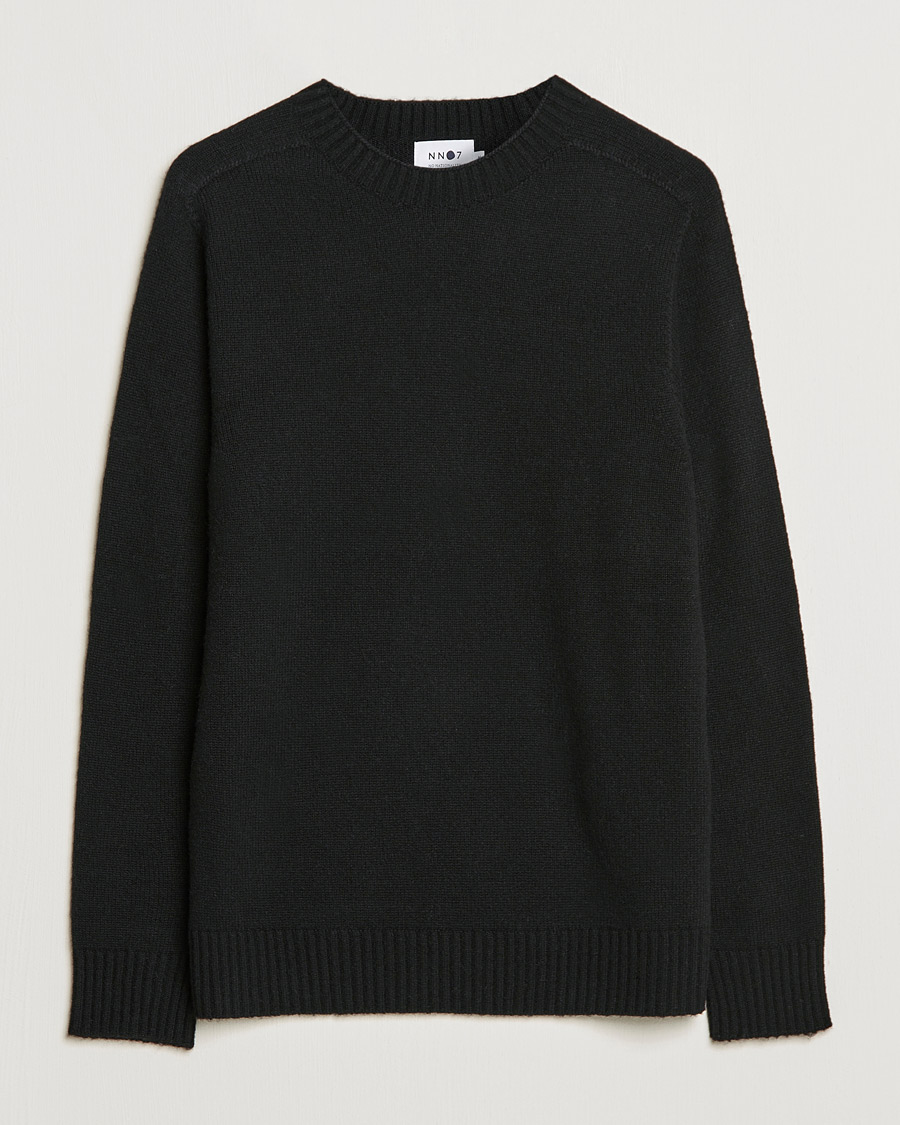 Men | Sweaters & Knitwear | NN07 | Nathan Brushed Wool Knitted Sweater Black