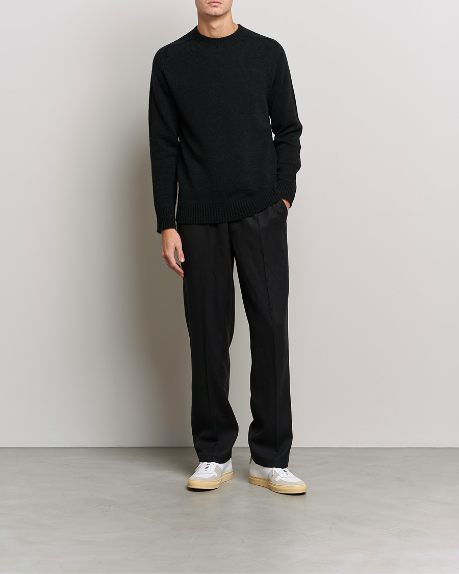 Men | Sweaters & Knitwear | NN07 | Nathan Brushed Wool Knitted Sweater Black