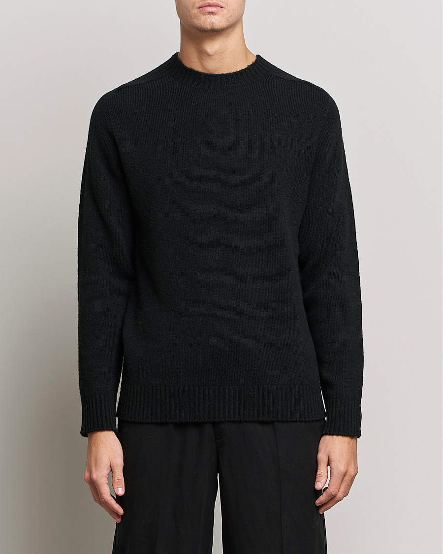 Men | Sweaters & Knitwear | NN07 | Nathan Brushed Wool Knitted Sweater Black