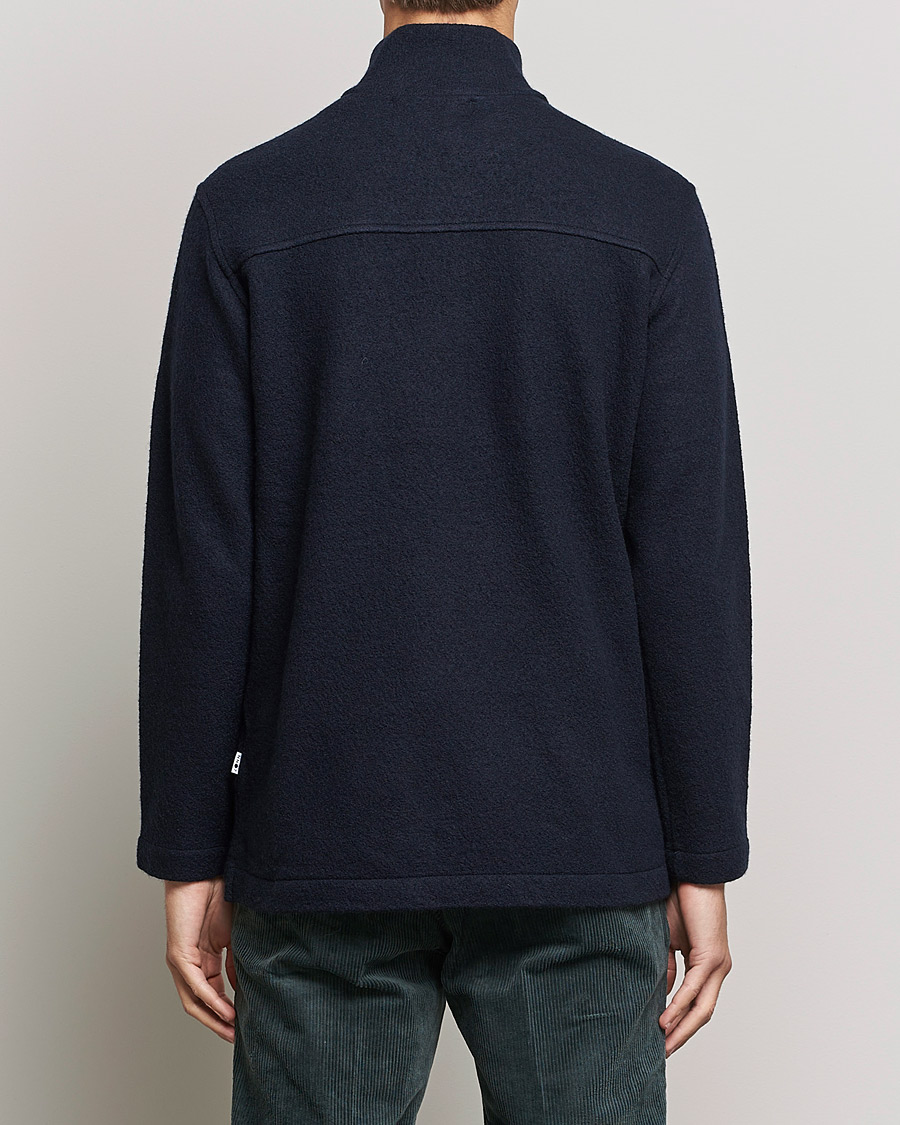 Men | Sweaters & Knitwear | NN07 | Anders Boiled Wool Half Zip Navy
