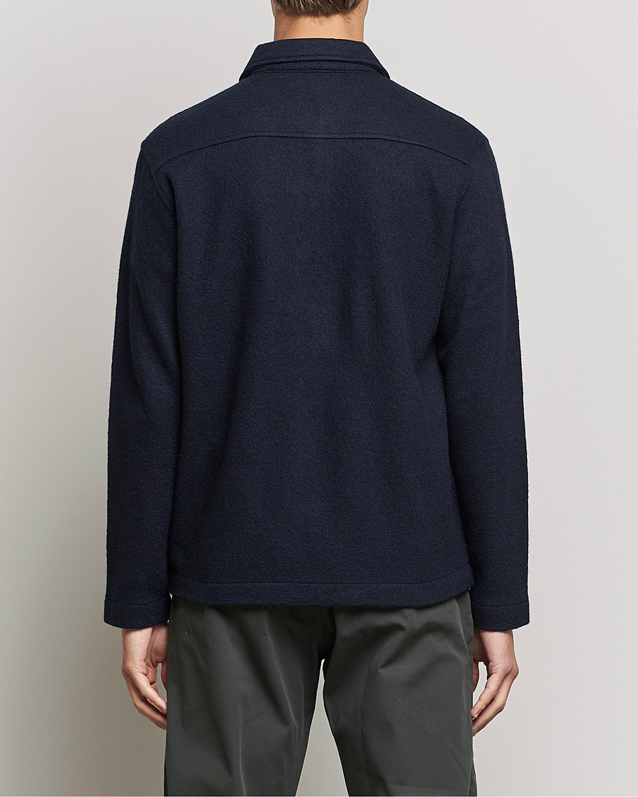 Men | Sweaters & Knitwear | NN07 | Ivan Boiled Wool Full Zip Navy