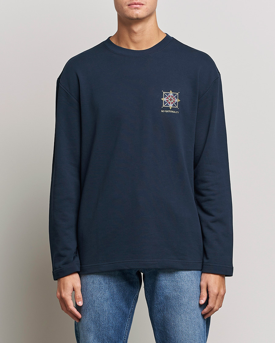Men | Long Sleeve T-shirts | NN07 | Alan Heavy Logo Long Sleeve T-Shirt Navy