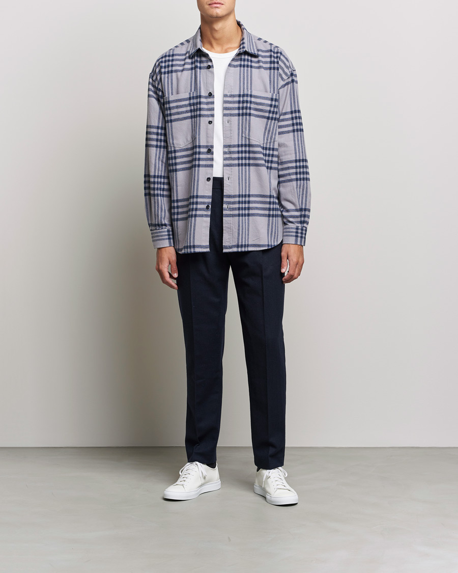 Men | Shirts | NN07 | Deon Checked Shirt Grey/Blue