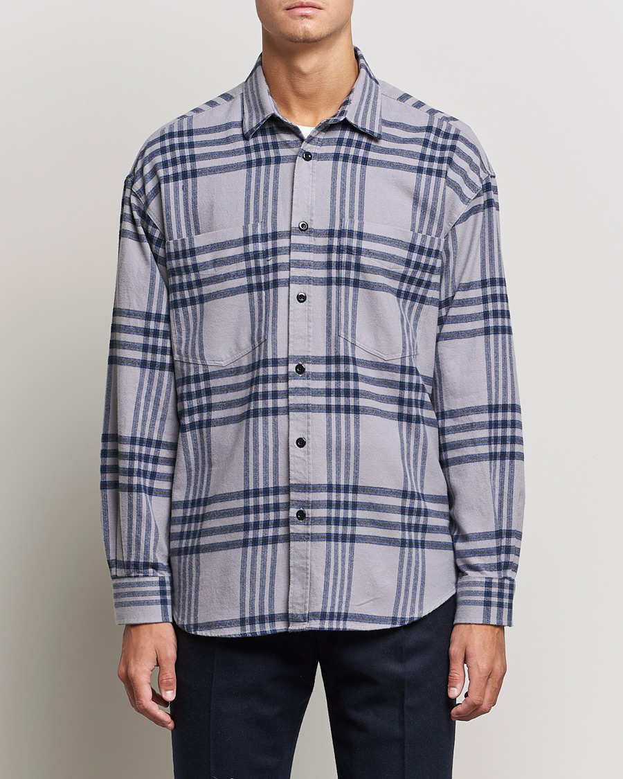 Men | Shirts | NN07 | Deon Checked Shirt Grey/Blue