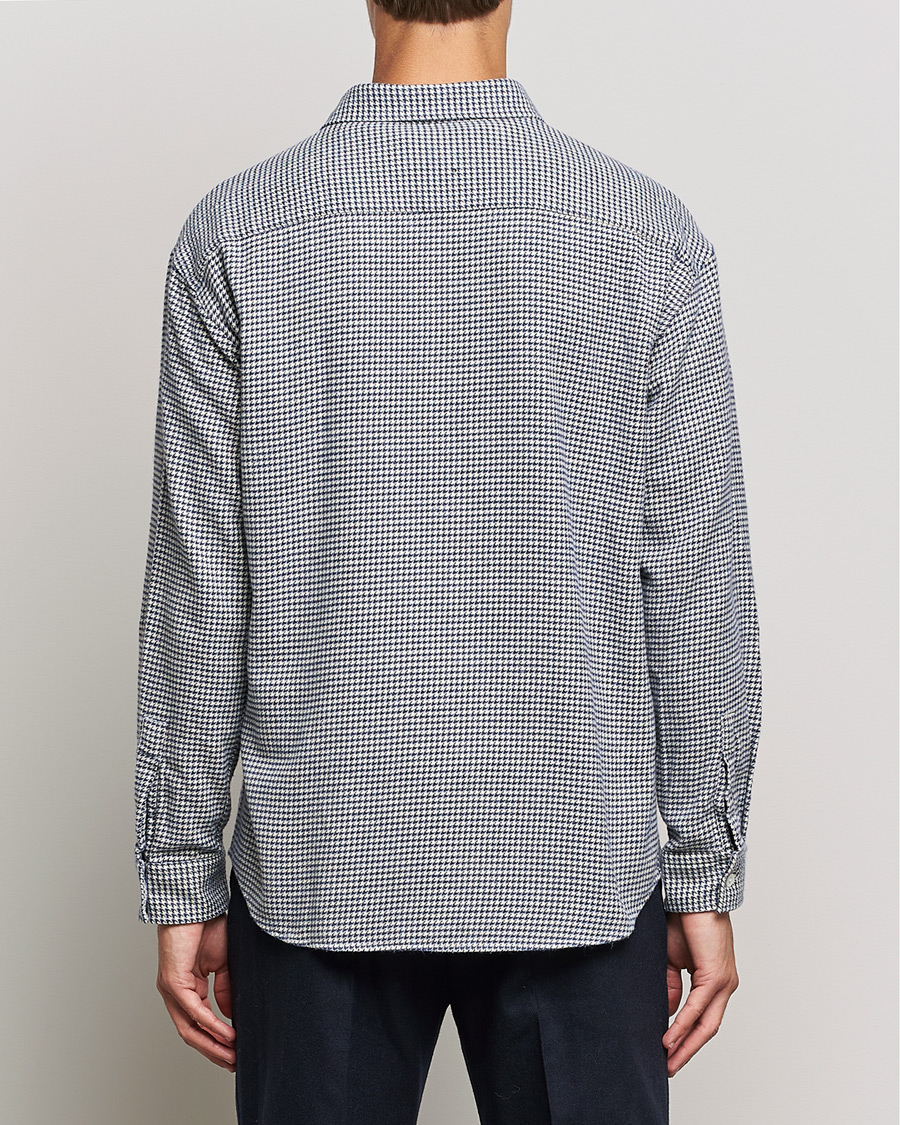 Men | Shirts | NN07 | Deon Houndstooth Shirt Blue/White
