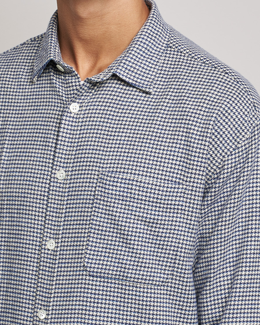 Men | Shirts | NN07 | Deon Houndstooth Shirt Blue/White