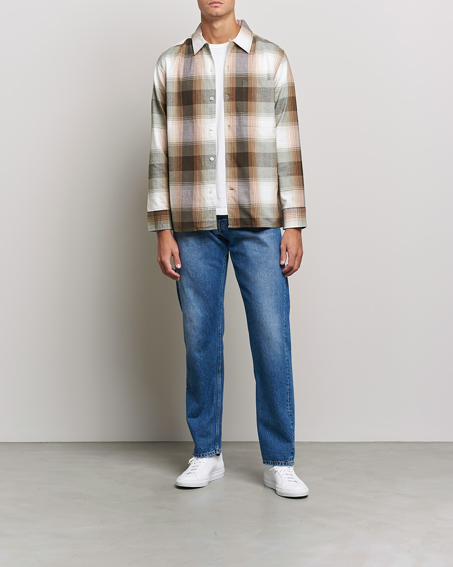 Men | Shirts | NN07 | Julio Cotton Checked Shirt Khaki Multi
