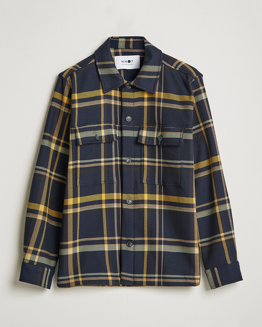 Men | Shirts | NN07 | Wilas Checked Overshirt Navy/Yellow