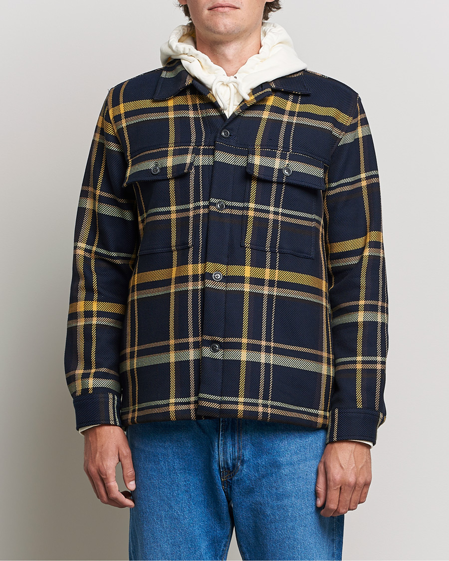 Men | Shirts | NN07 | Wilas Checked Overshirt Navy/Yellow