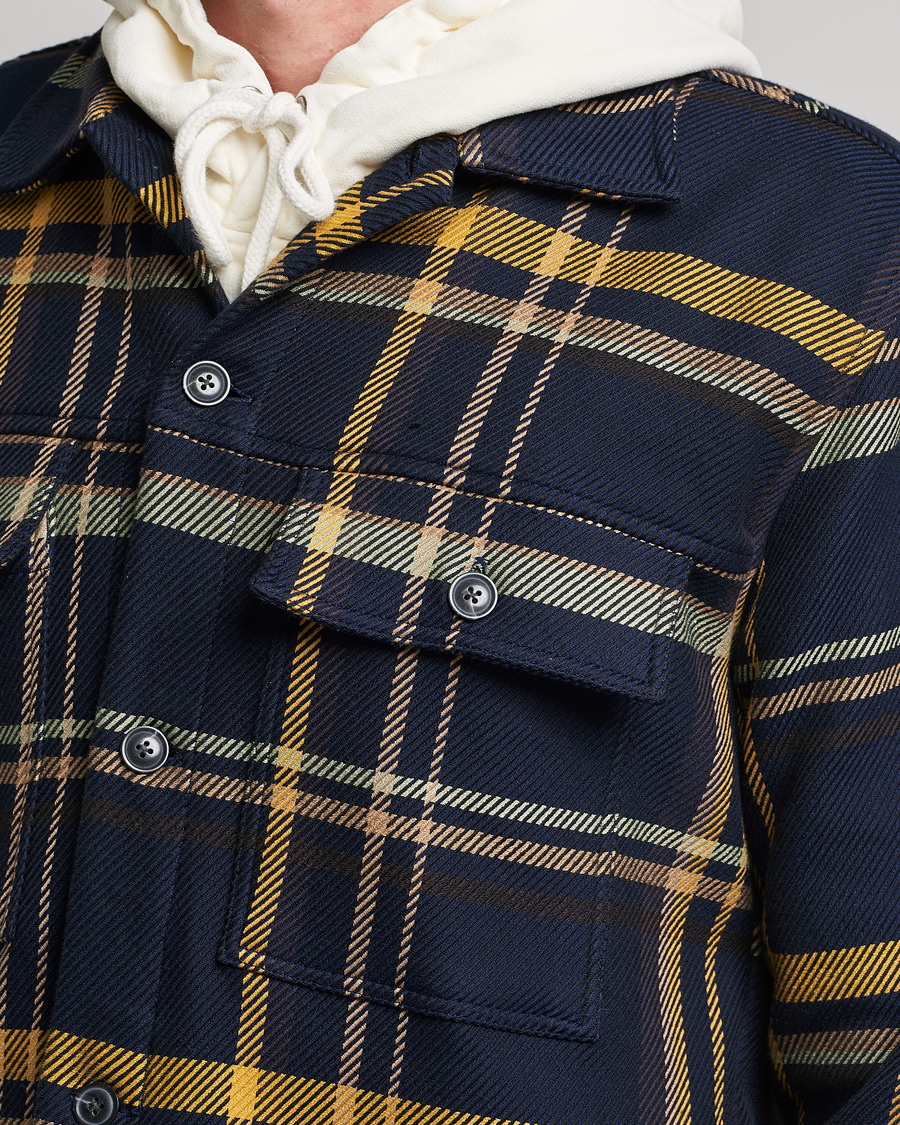 Men | Shirts | NN07 | Wilas Checked Overshirt Navy/Yellow