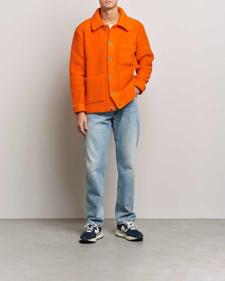 Men | Sweaters & Knitwear | NN07 | Olav Fleece Jacket Bright Orange