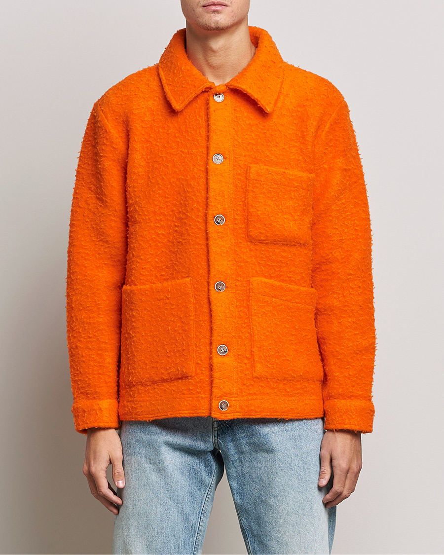 Men | Sweaters & Knitwear | NN07 | Olav Fleece Jacket Bright Orange
