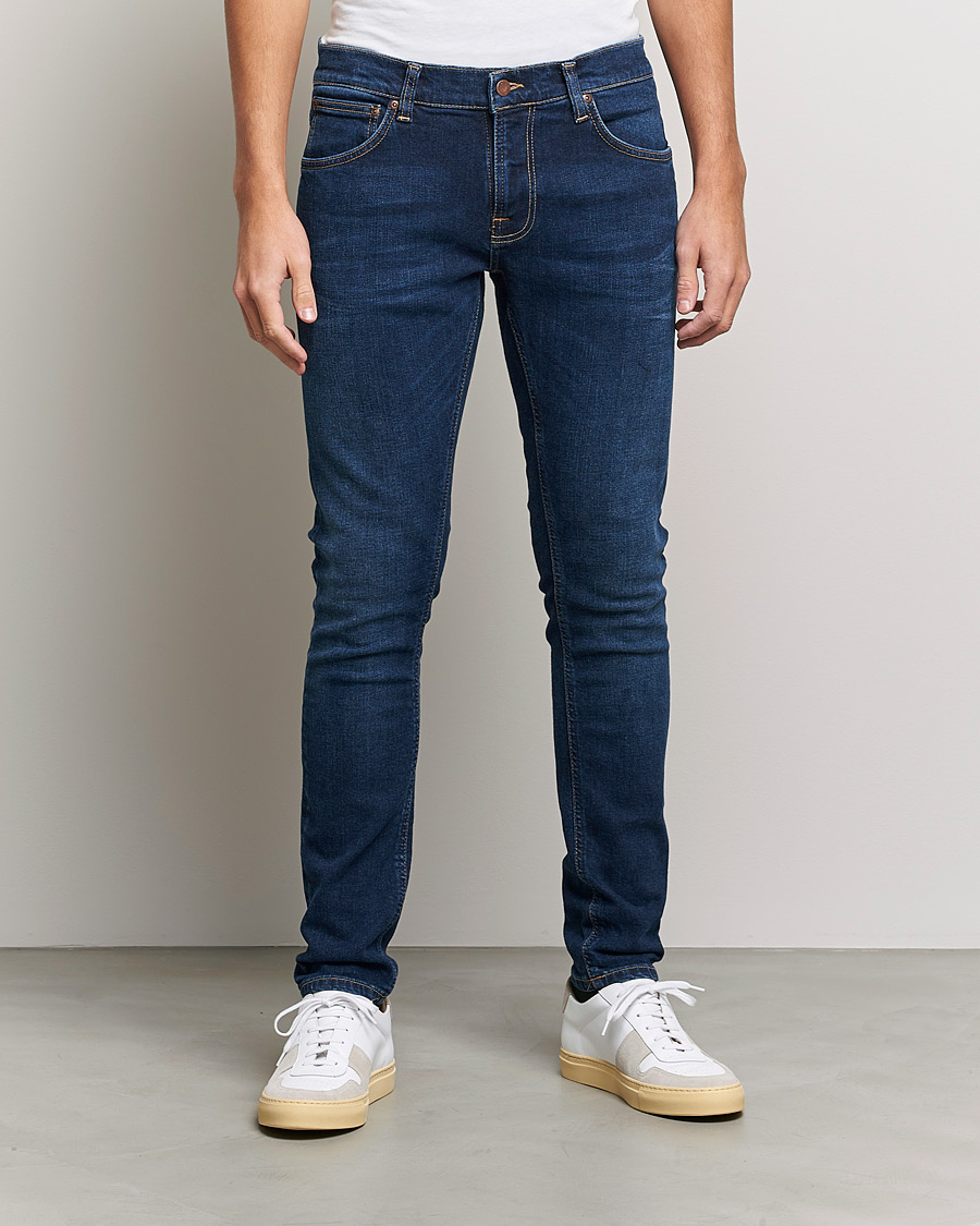 Men | Slim fit | Nudie Jeans | Tight Terry Organic Jeans Dark Steel