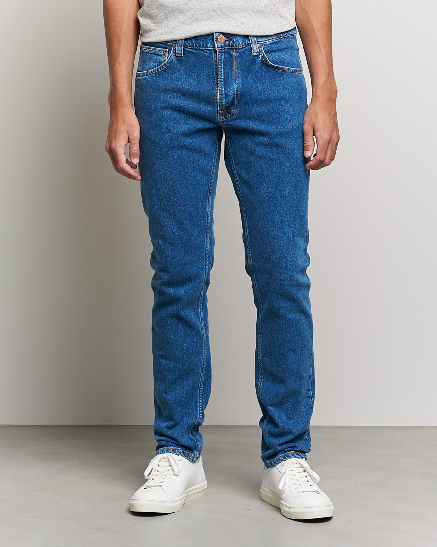 Men | Blue jeans | Nudie Jeans | Lean Dean Organic Jeans Plain Stone Blue