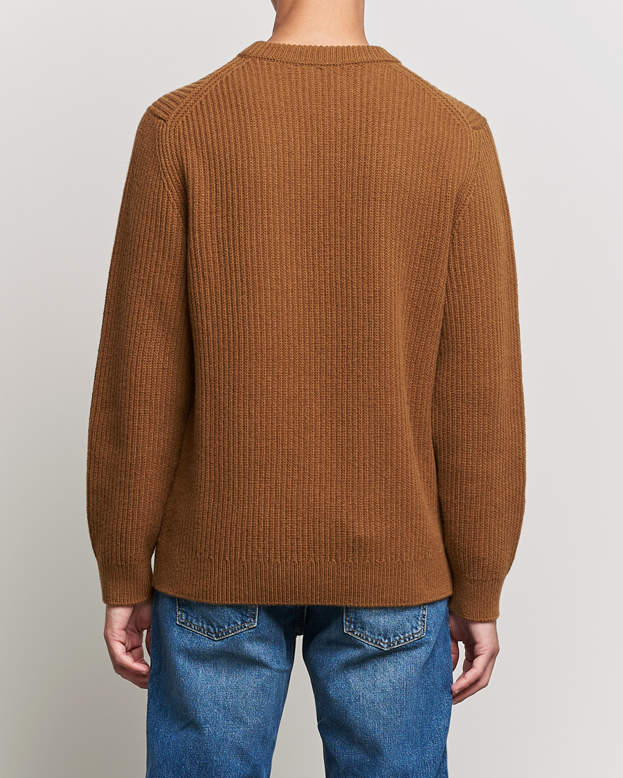 Men | Sweaters & Knitwear | Nudie Jeans | August Wool Rib Knitted Sweater Oak