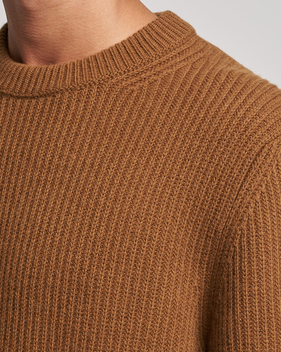 Men | Sweaters & Knitwear | Nudie Jeans | August Wool Rib Knitted Sweater Oak