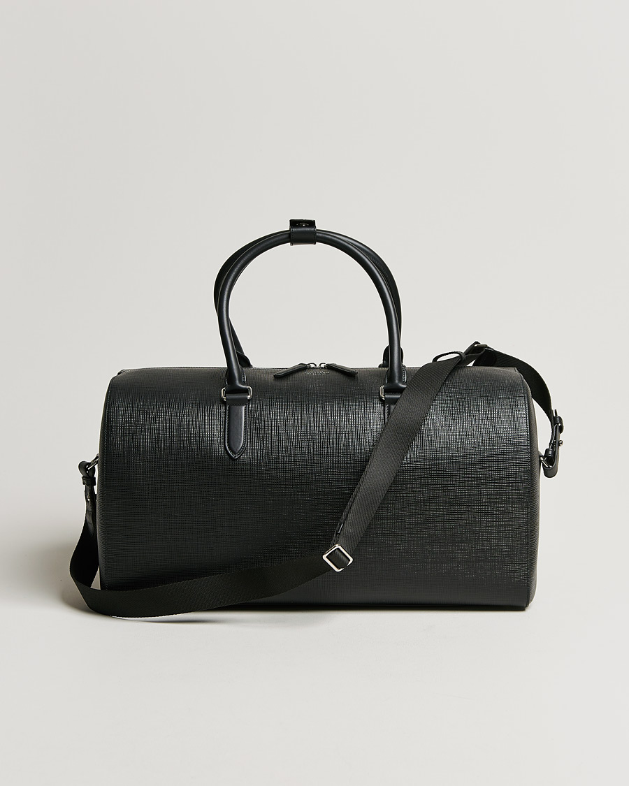 Men | Smythson Panama Leather Weekendbag Black | Smythson | Panama Leather Weekendbag Black