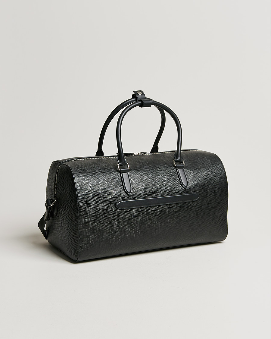 Men | Smythson Panama Leather Weekendbag Black | Smythson | Panama Leather Weekendbag Black
