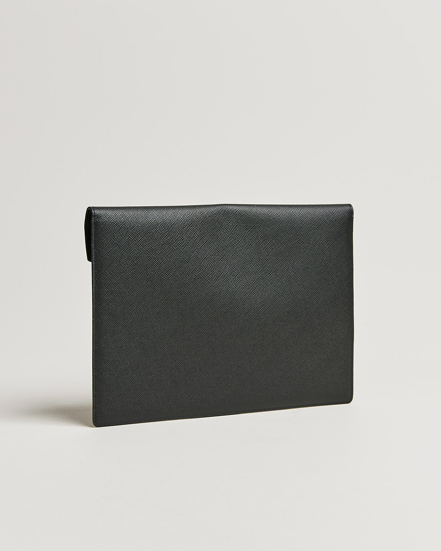 Men | Portfolios | Smythson | Panama Leather Large Envelope Portfolio Black