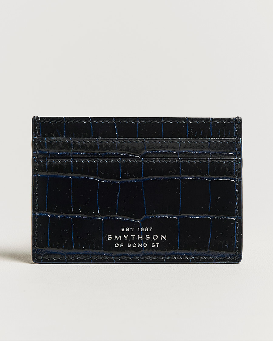 Men | Wallets | Smythson | Mara Flat Cardholder Navy