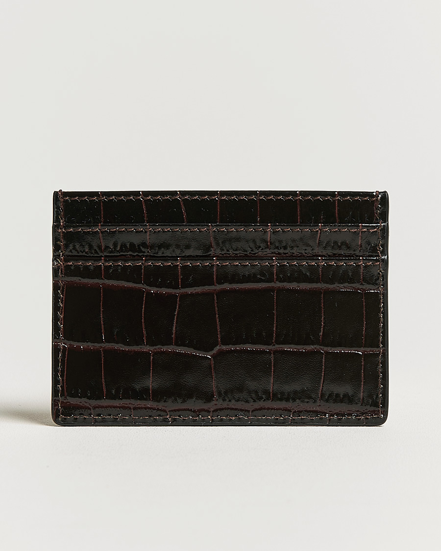Men | Wallets | Smythson | Mara Flat Cardholder Dark Brown