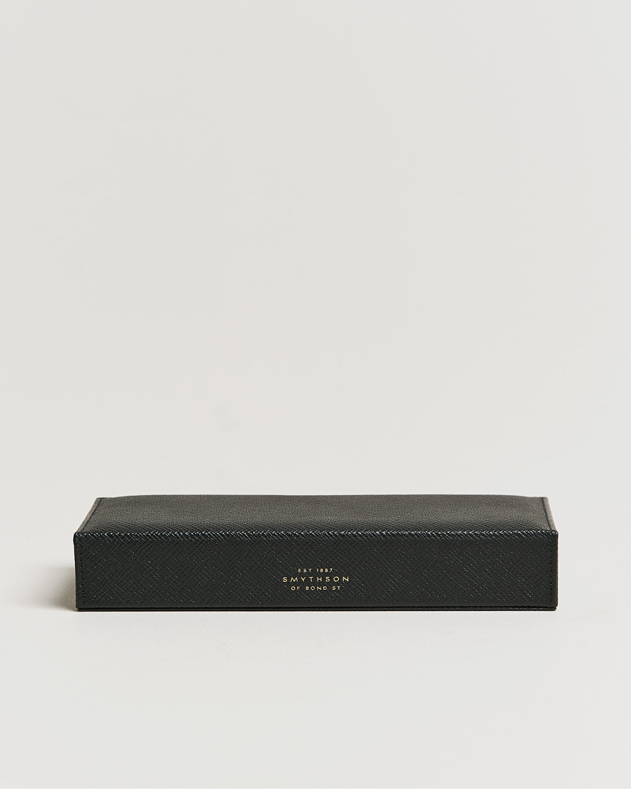 Men | Smythson Panama Cufflink Box Black | Smythson | Panama Cufflink Box Black