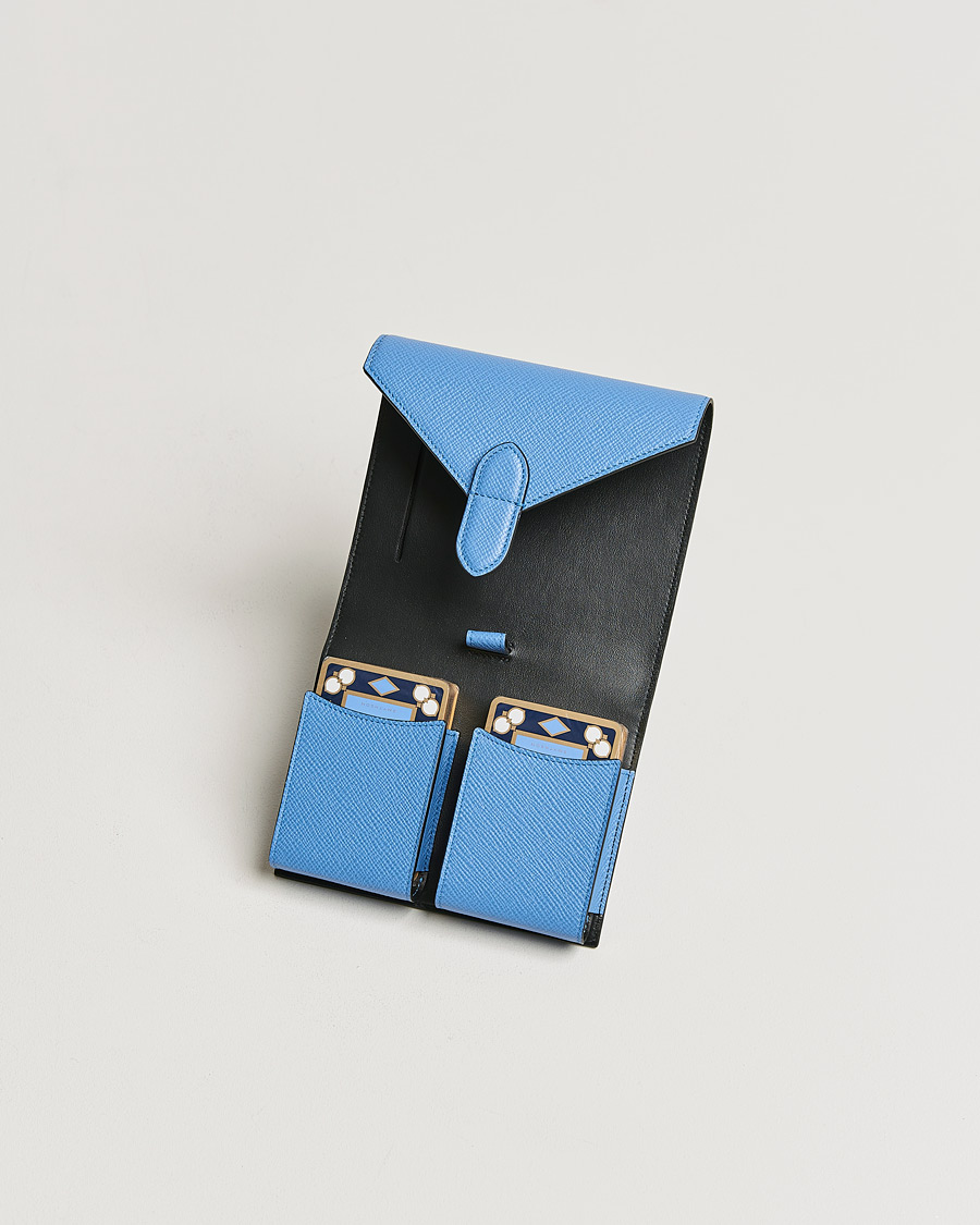 Men | Smythson Double Playing Case Nile Blue | Smythson | Double Playing Case Nile Blue