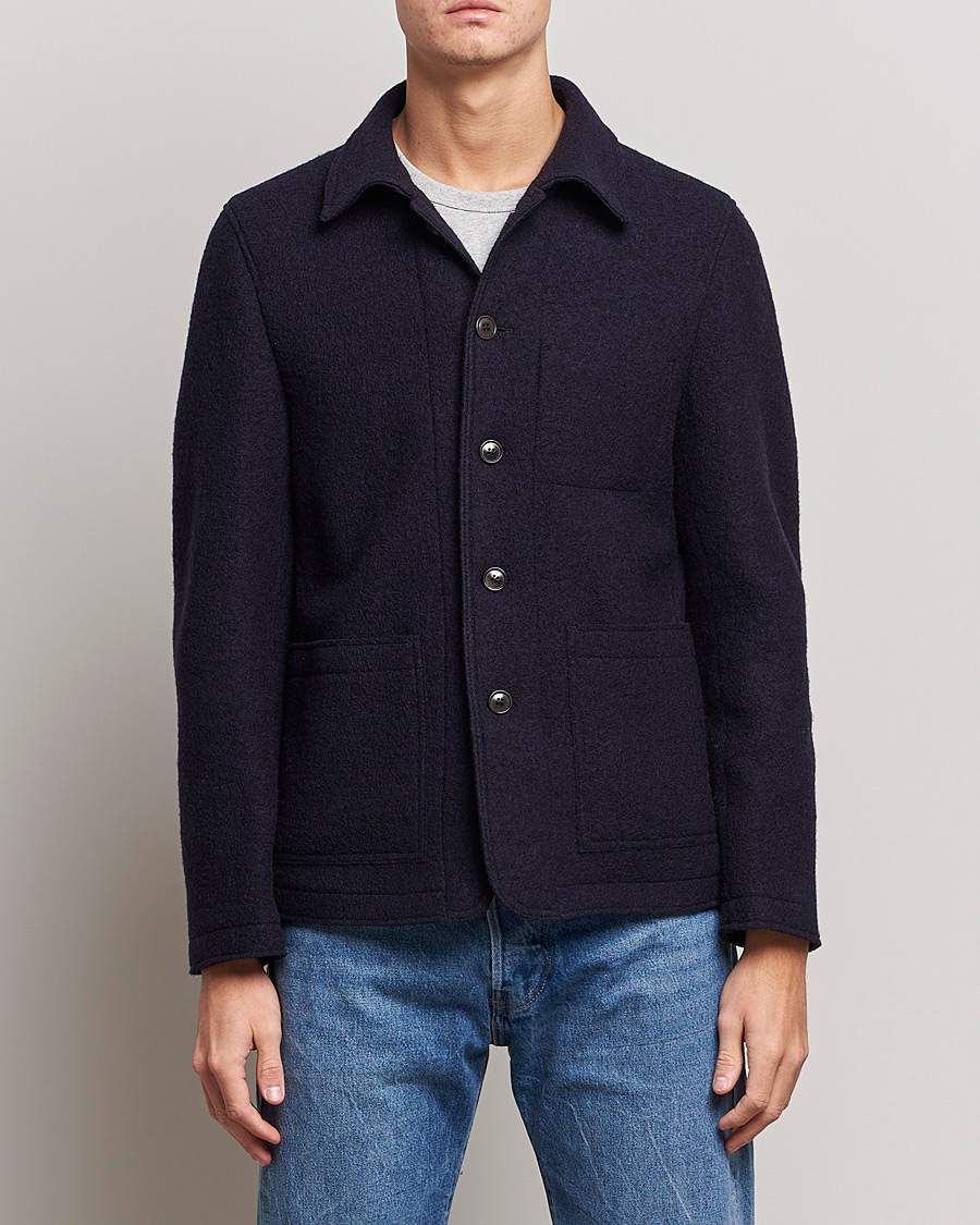 Men | Blazers | Tiger of Sweden | Gio Knitted Wool Blazer Light Ink