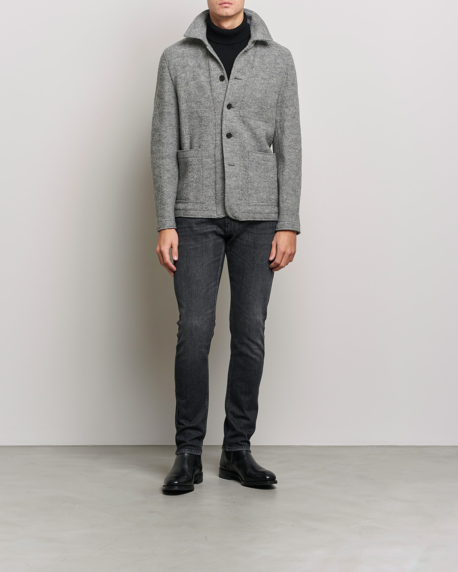Men | Blazers | Tiger of Sweden | Gio Knitted Wool Blazer Light Grey
