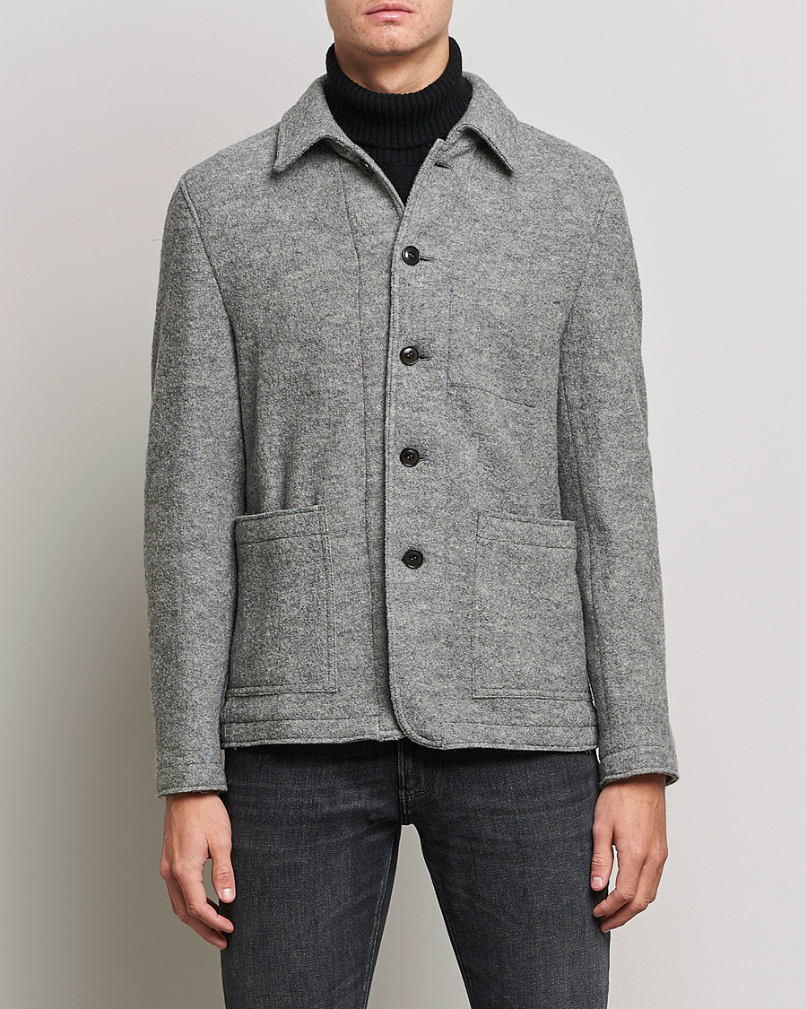 Men |  | Tiger of Sweden | Gio Knitted Wool Blazer Light Grey