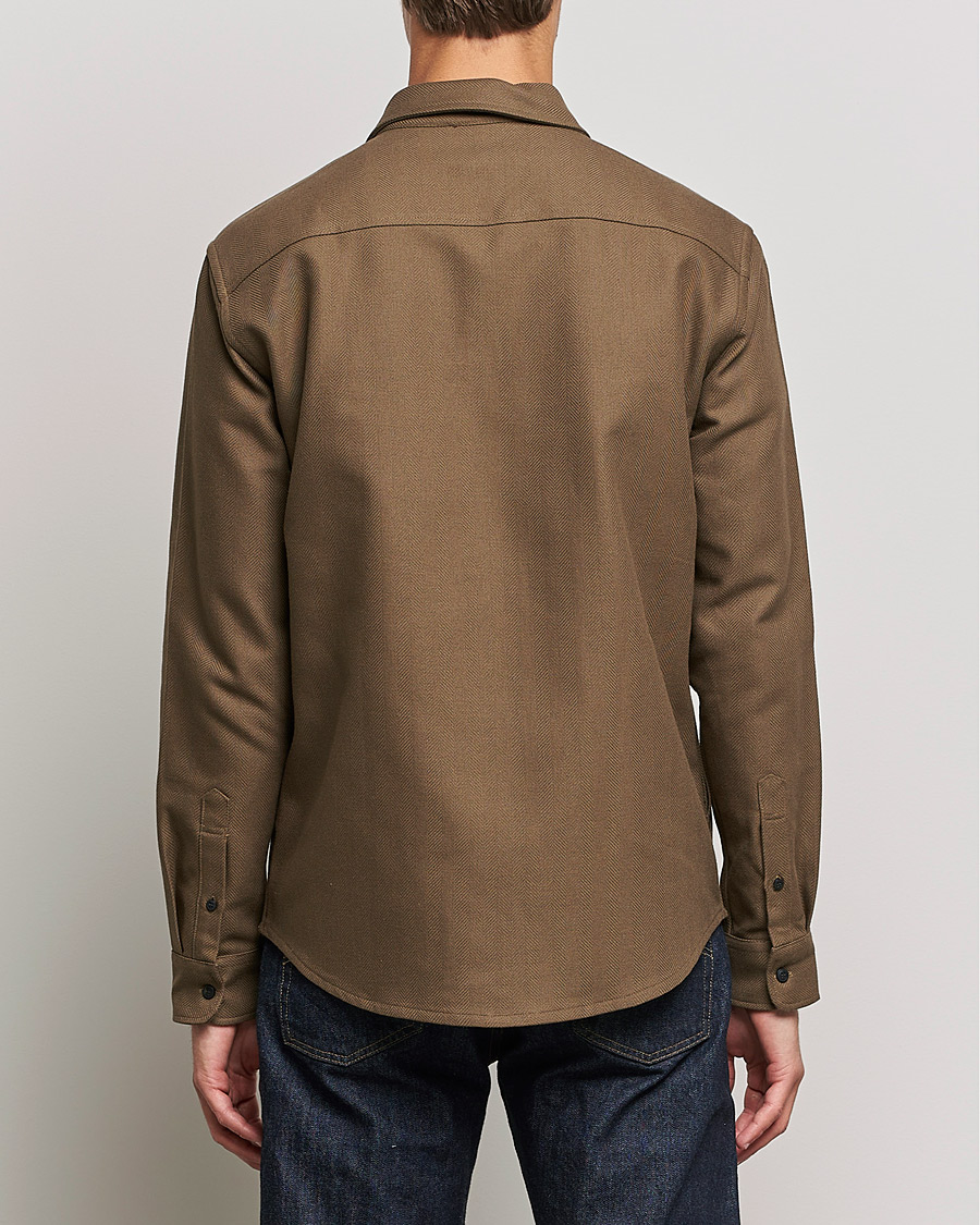 Men | Shirts | Tiger of Sweden | Noel P Herringbone Shirt Olive Extreme