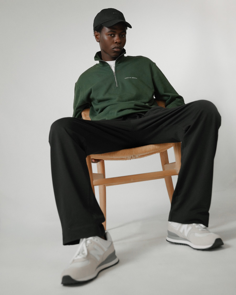 Men | Sweaters & Knitwear | Tiger of Sweden | Marlon Half Zip Sweatshirt Ever Green