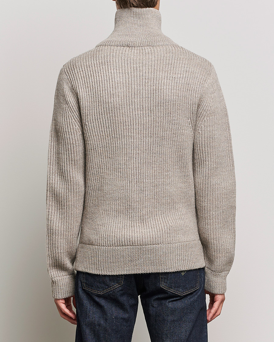 Men | Sweaters & Knitwear | Tiger of Sweden | Nyman Wool Zip Cardigan Moon Stone