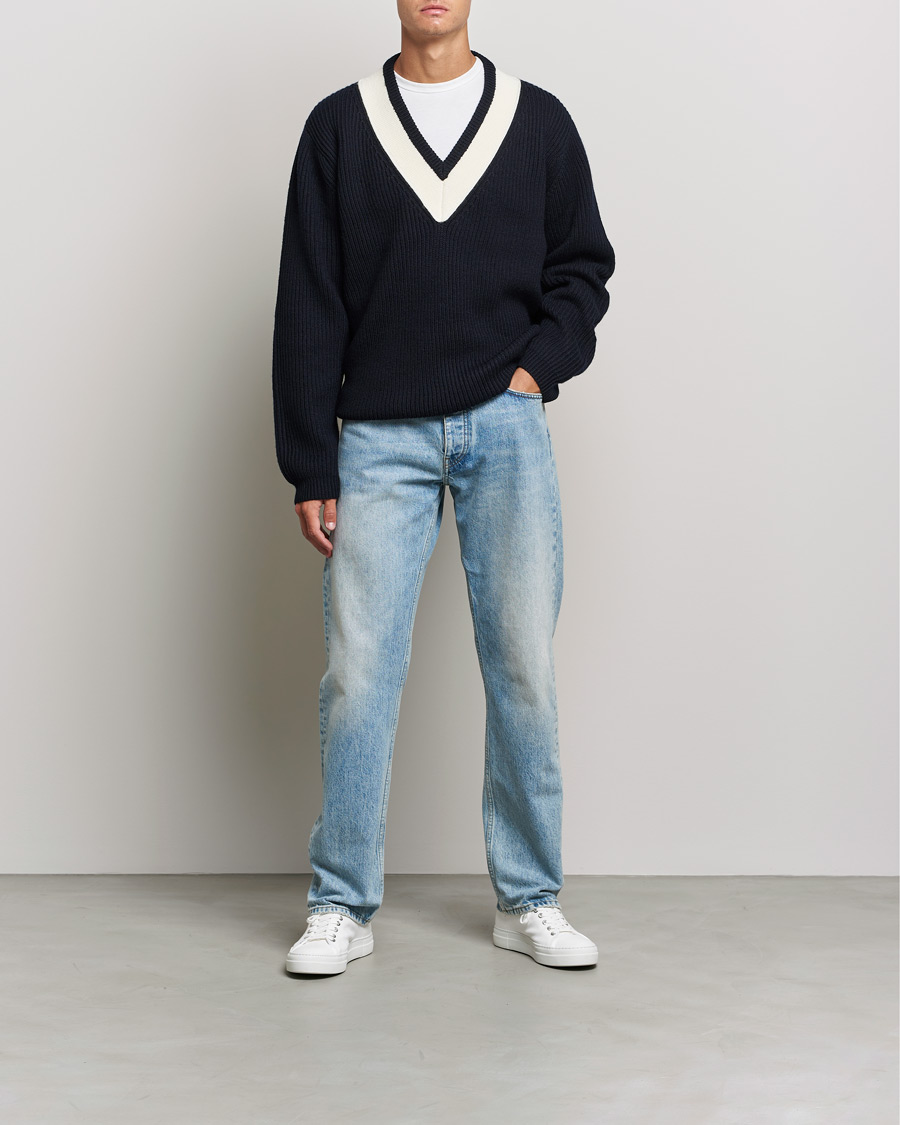 Men | Sweaters & Knitwear | Tiger of Sweden | Puck Wool Sweater Light Ink