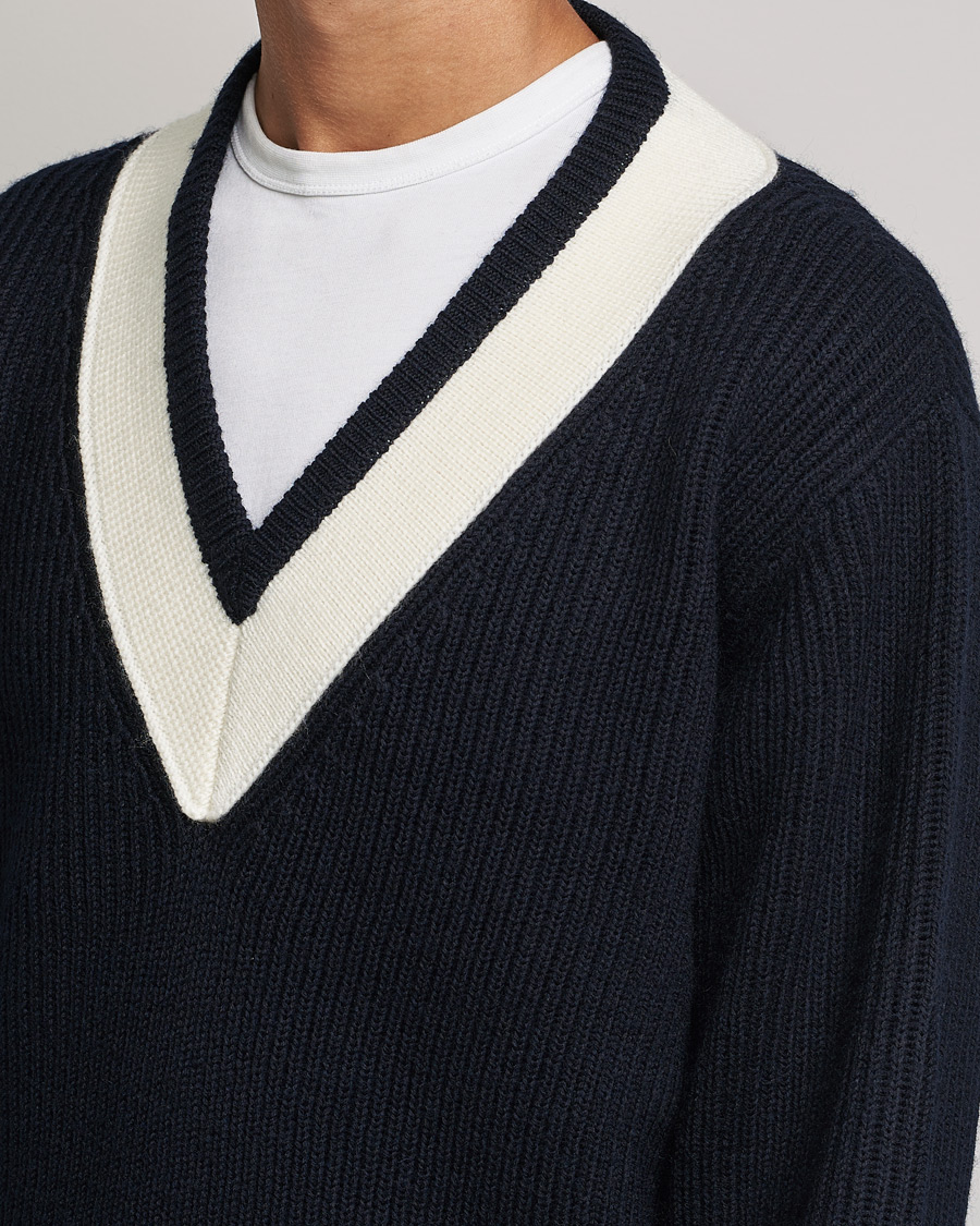 Men | Sweaters & Knitwear | Tiger of Sweden | Puck Wool Sweater Light Ink