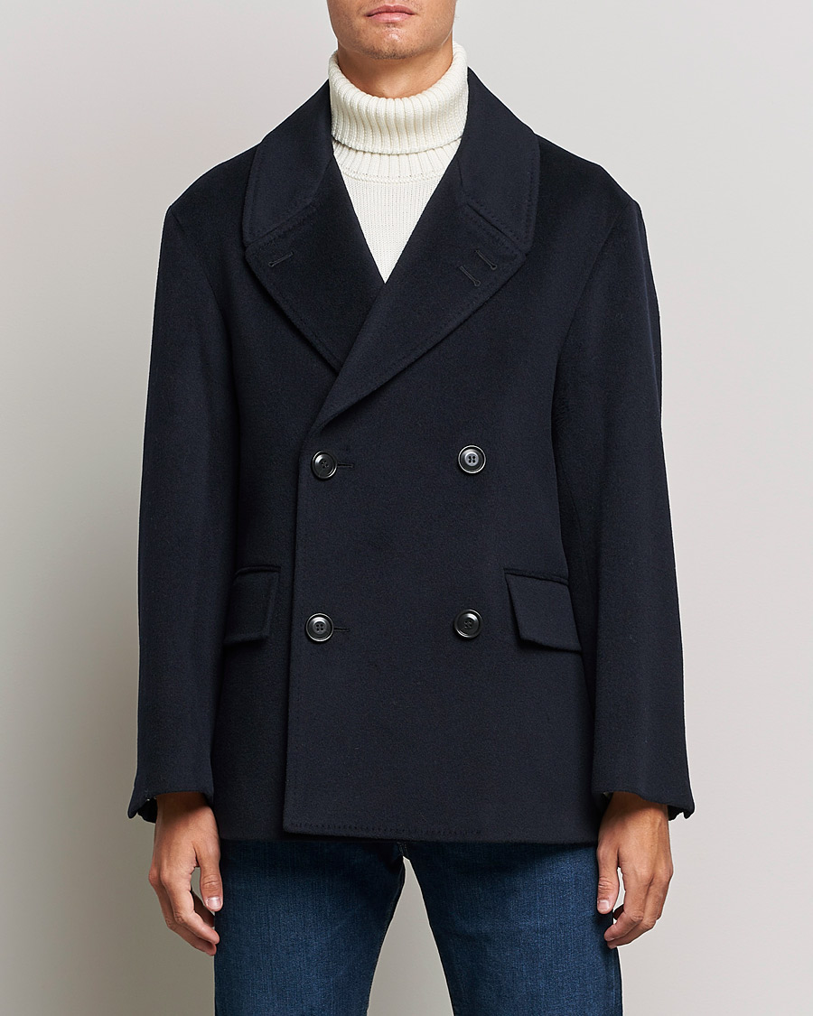 Men | Coats & Jackets | Tiger of Sweden | Eerik Wool Peacoat Light Ink