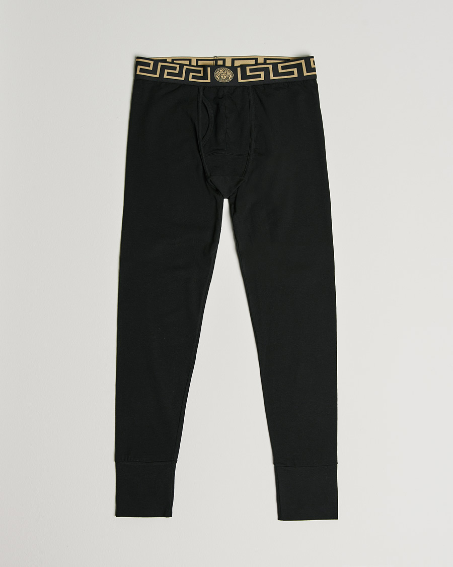 Men | Underwear & Socks | Versace | Greca Long Johns Black