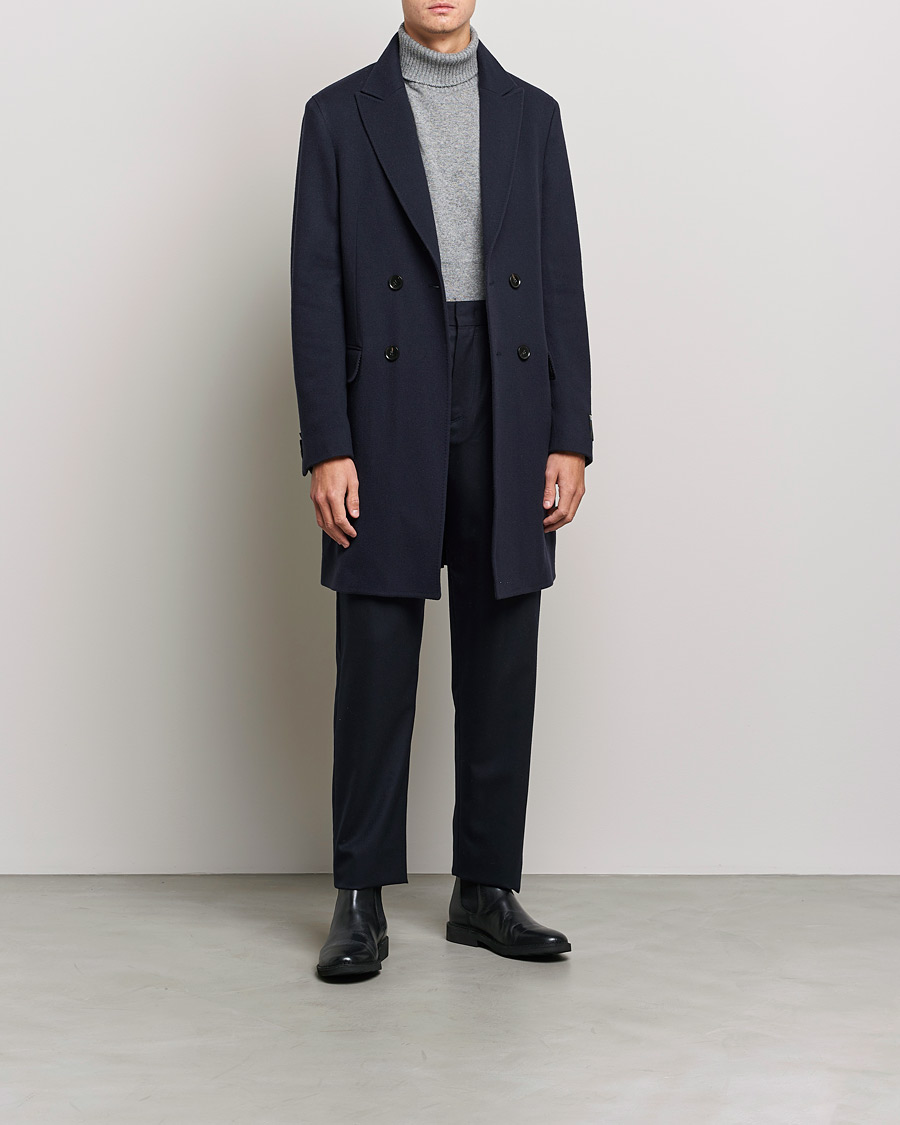 Men | Coats & Jackets | Zegna | Double Breasted Cashmere Coat Navy