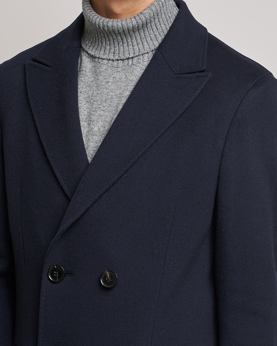 Men | Coats & Jackets | Zegna | Double Breasted Cashmere Coat Navy