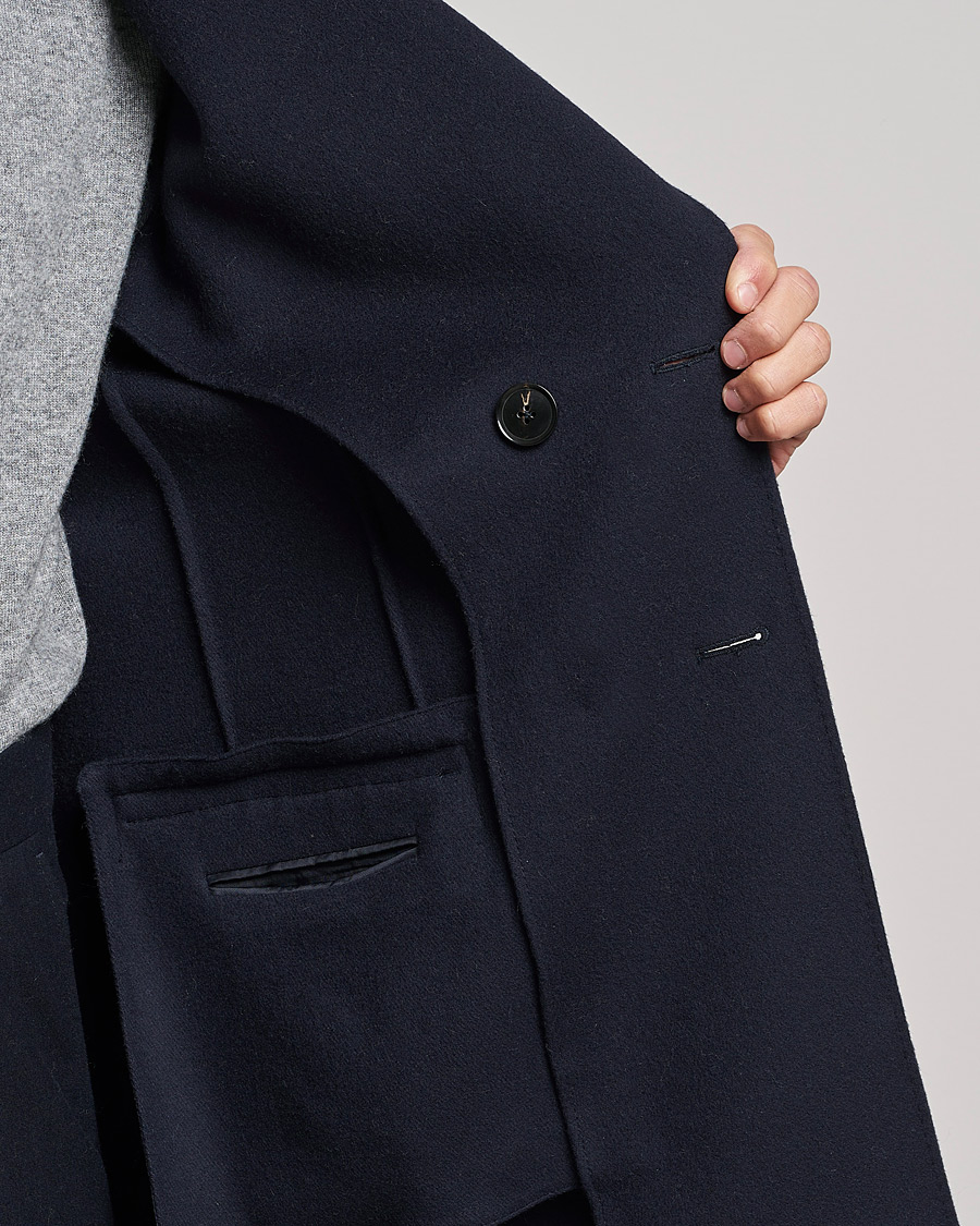 Men | Coats & Jackets | Zegna | Double Breasted Cashmere Coat Navy
