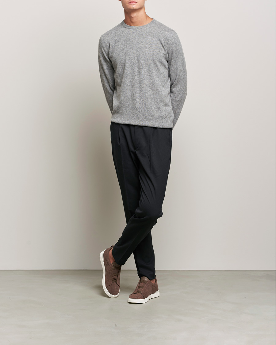 Men | Sweaters & Knitwear | Zegna | Oasi Cashmere Crew Neck Grey Melange