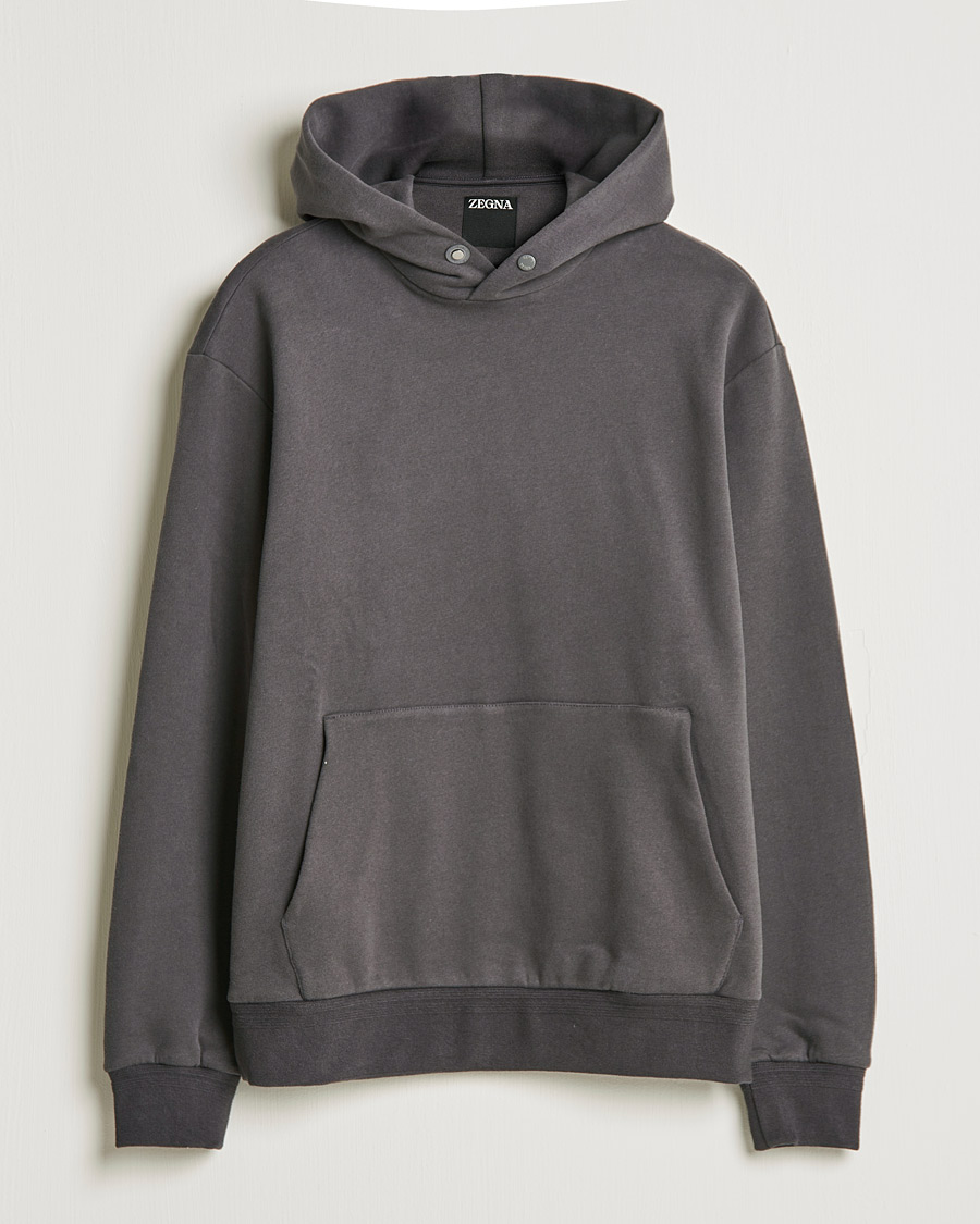 Men | Sweaters & Knitwear | Zegna | Cotton/Cashmere Hoodie Heather Grey