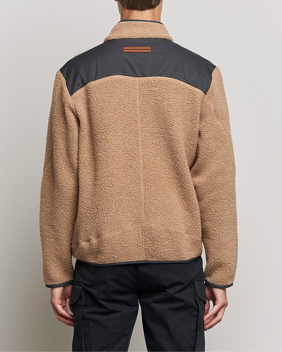 Men | Sweaters & Knitwear | Zegna | Camel Fleece Full Zip Brown