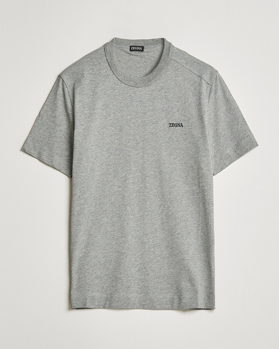 Men | T-Shirts | Zegna | Premium Cotton T-Shirt Grey Melange