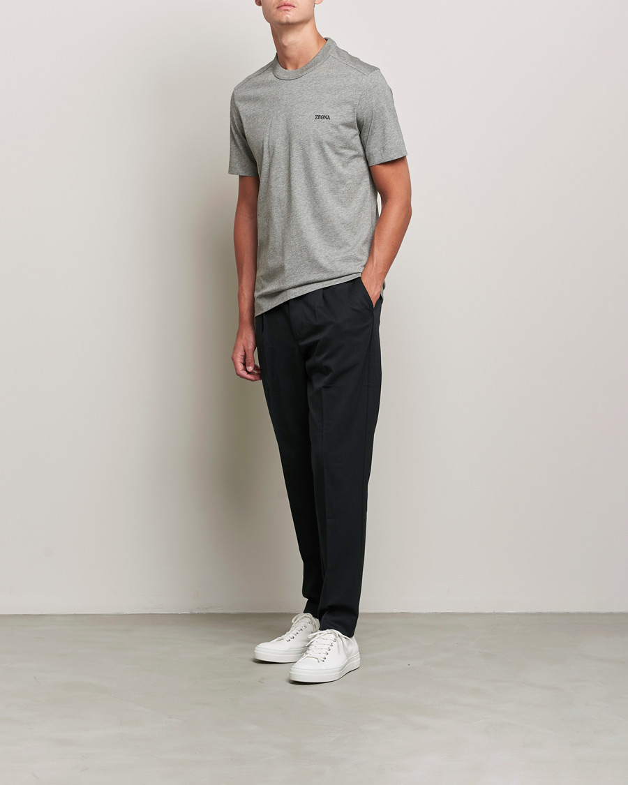 Men | T-Shirts | Zegna | Premium Cotton T-Shirt Grey Melange