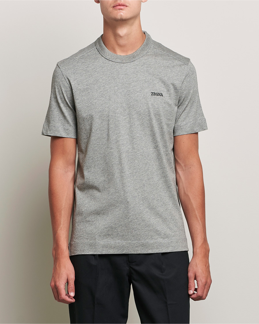 Men |  | Zegna | Premium Cotton T-Shirt Grey Melange