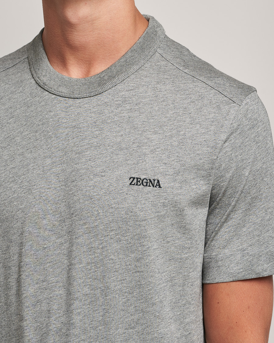 Men | T-Shirts | Zegna | Premium Cotton T-Shirt Grey Melange